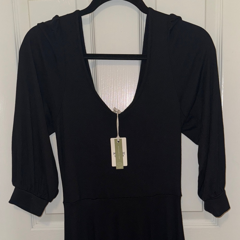 NWT Marine Layer Elegant Black Long Sleeve Dress - Picture 11 of 13